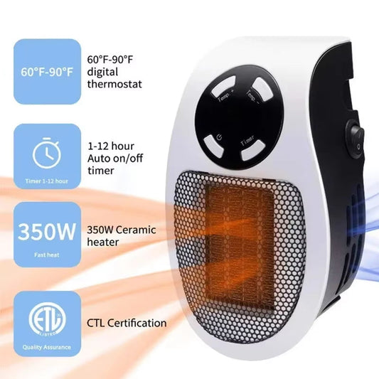 350W Portable Heater Electric Heater Convenient Room Heater Remote Control Wall Mounted Heater Winter Heating Home Appliance